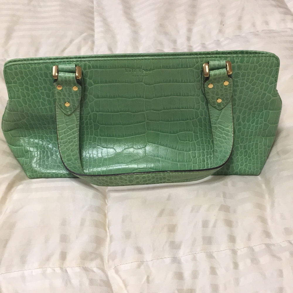Kate Spade "Suzette Geneva” leather croc embossed